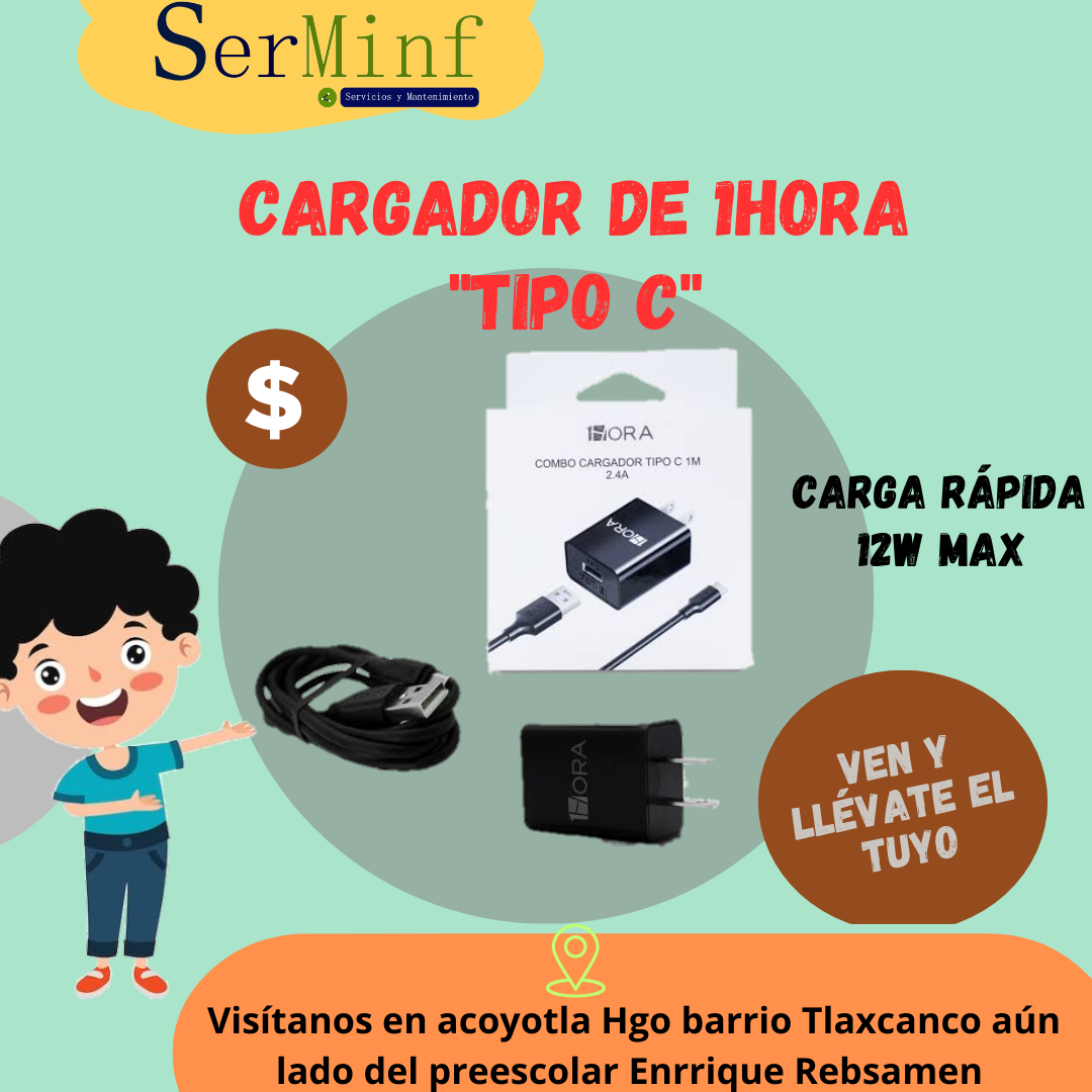 Cargador de 1Hora Tipo C 