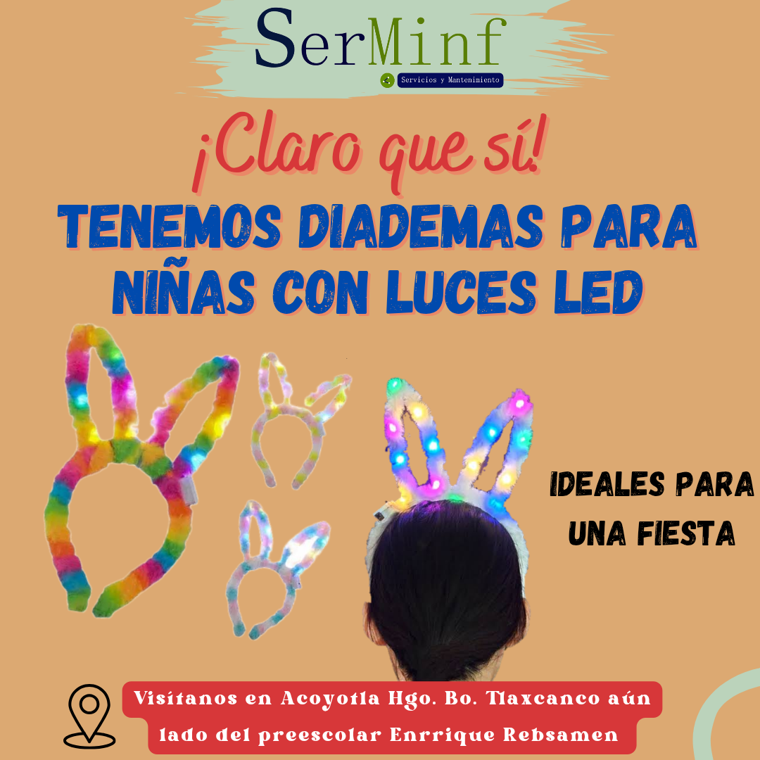 Diademas para niñas con luz led 