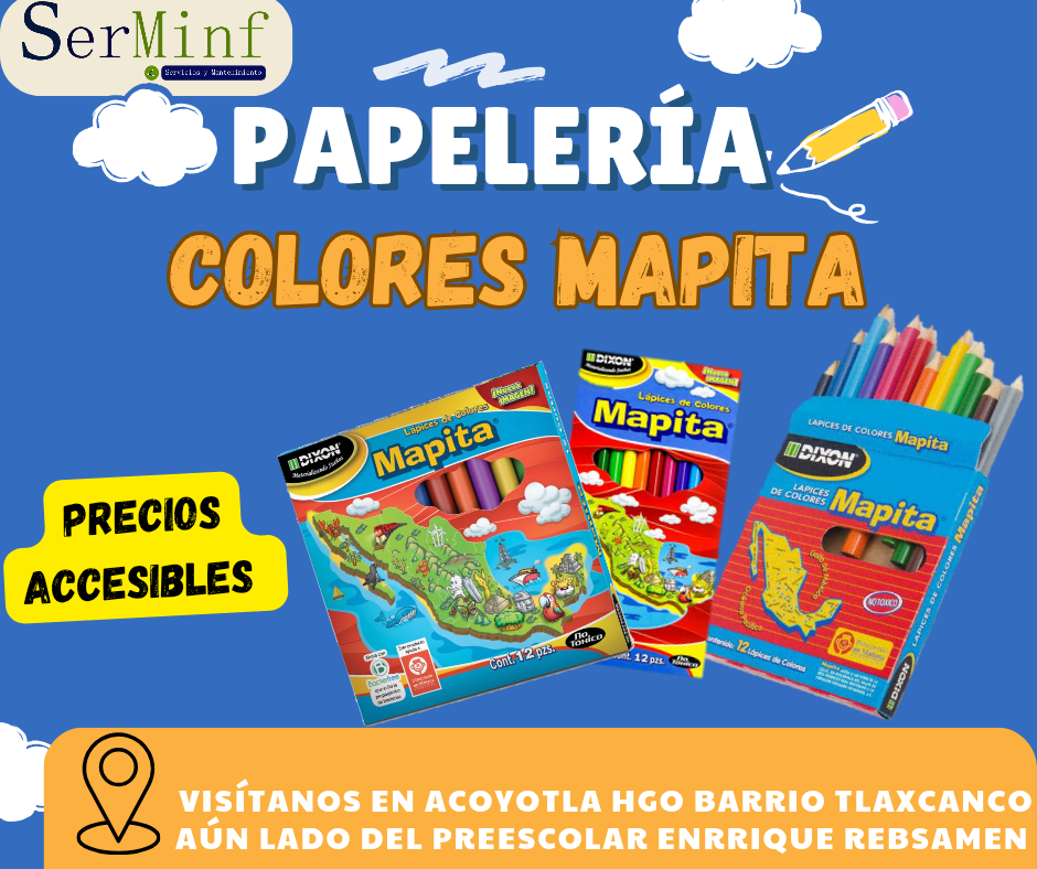 Colores mapita (chico)12 piezas 