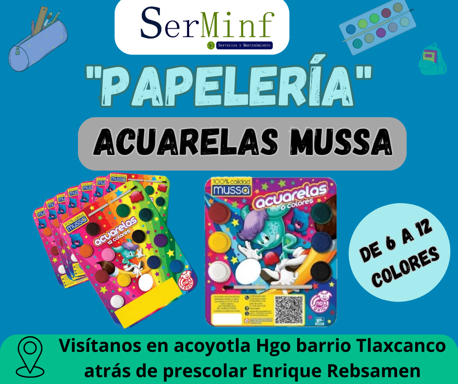 Acuarelas mussa 6 colores