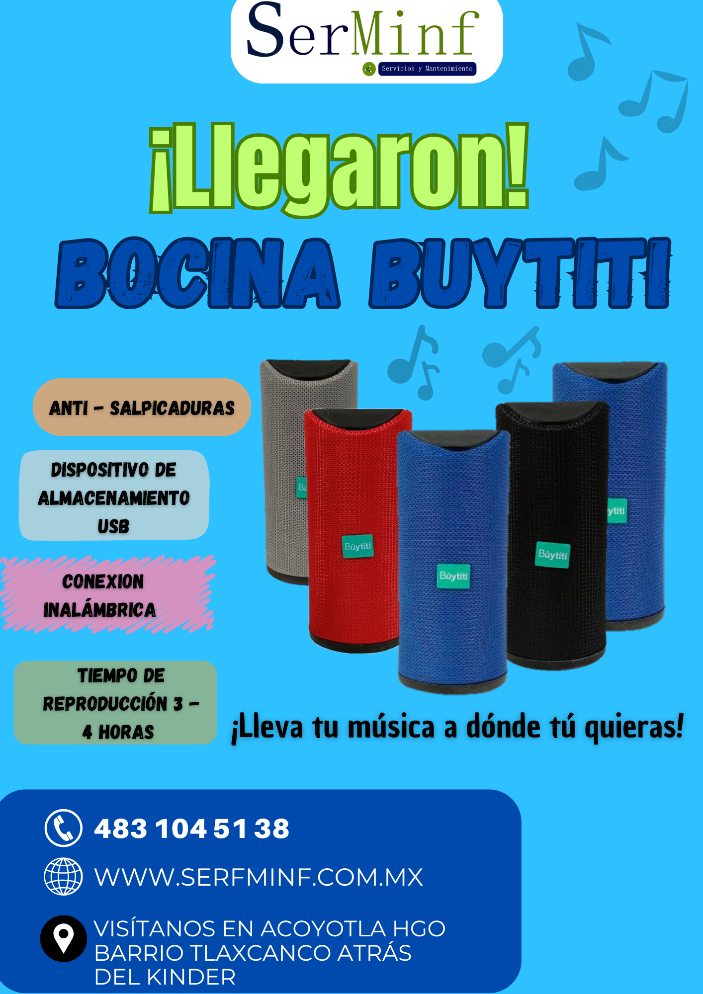Bocina portátil marca buytiti 